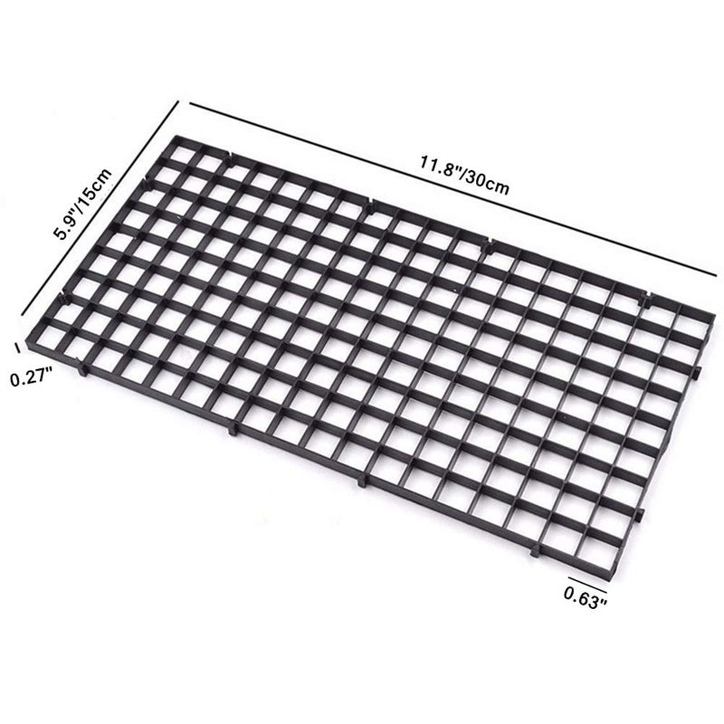 Chneeu 4 Pcs Aquarium Divider Tray Plastic Grid Aquarium Egg Crate Light Diffuser, Fish Tank Divider Filter Bottom Isolation with 8 Pcs Sucker Clip(Black) - Image 2